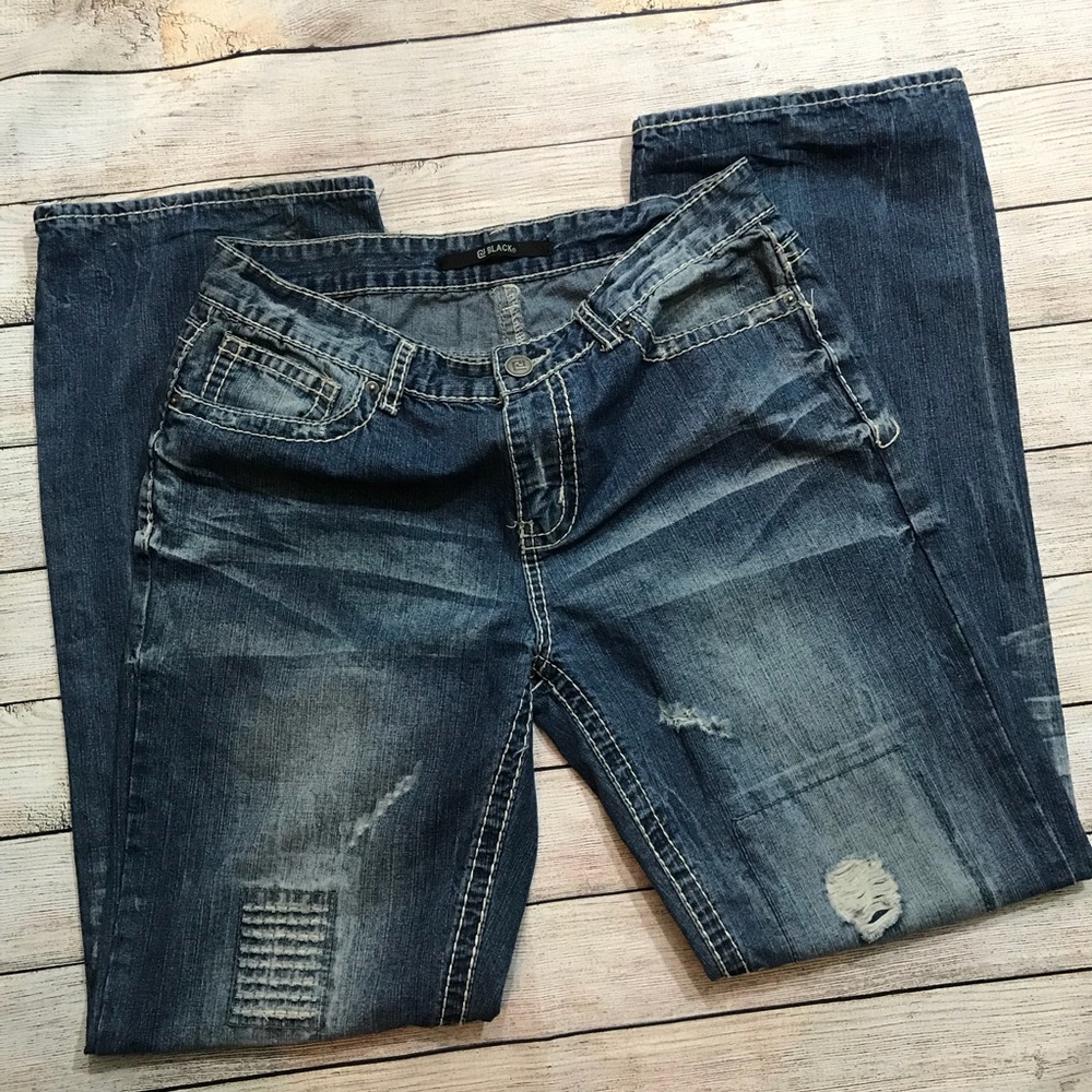 Premium black jeans distressed size 32
